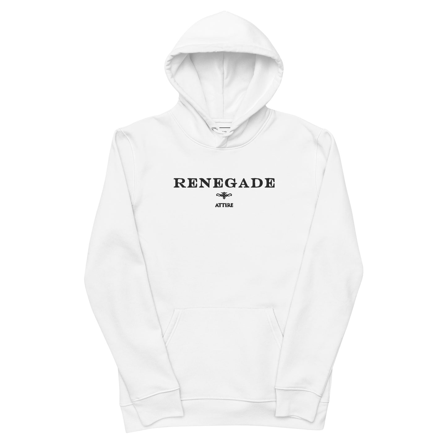 RENEGADE Embroidered Eco Hoodie, White & Black