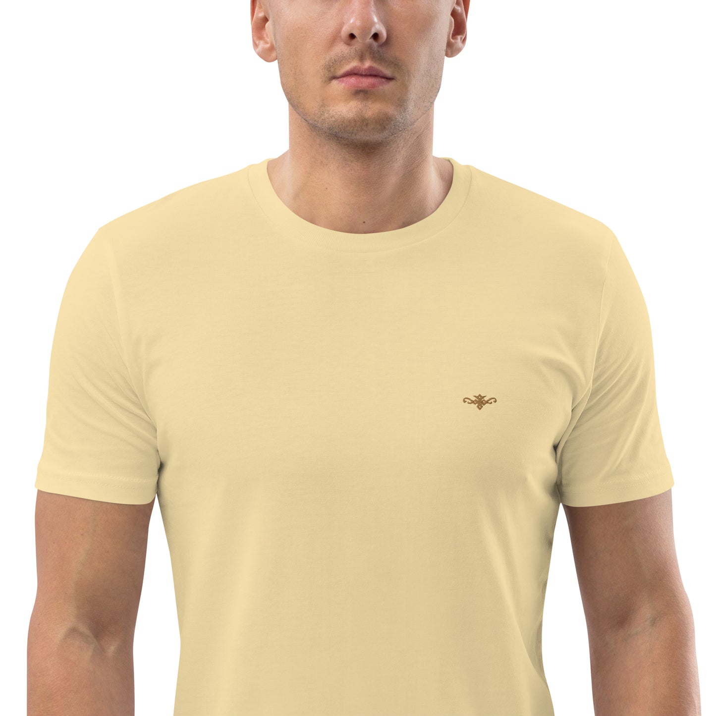 Organic Yellow & Gold embroidered cotton t-shirt