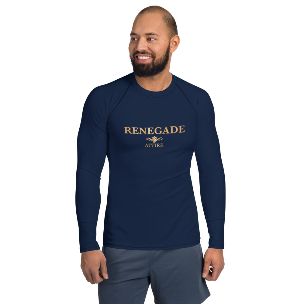 Renegade Attire | Men's Muscle Fit Long Sleeve Navy Performance Top