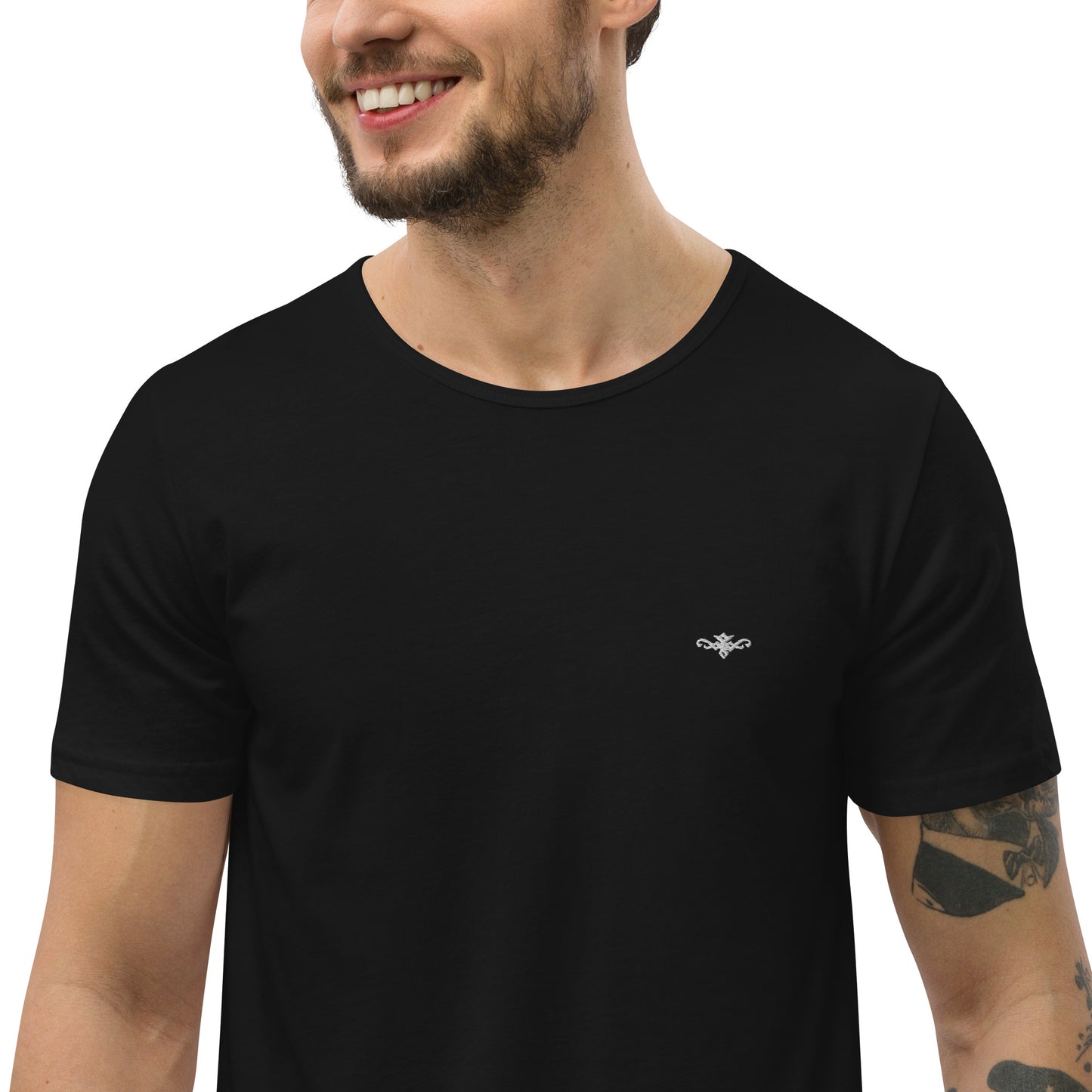 RENEGADE Attire Men's Black Curved Hem T-Shirt