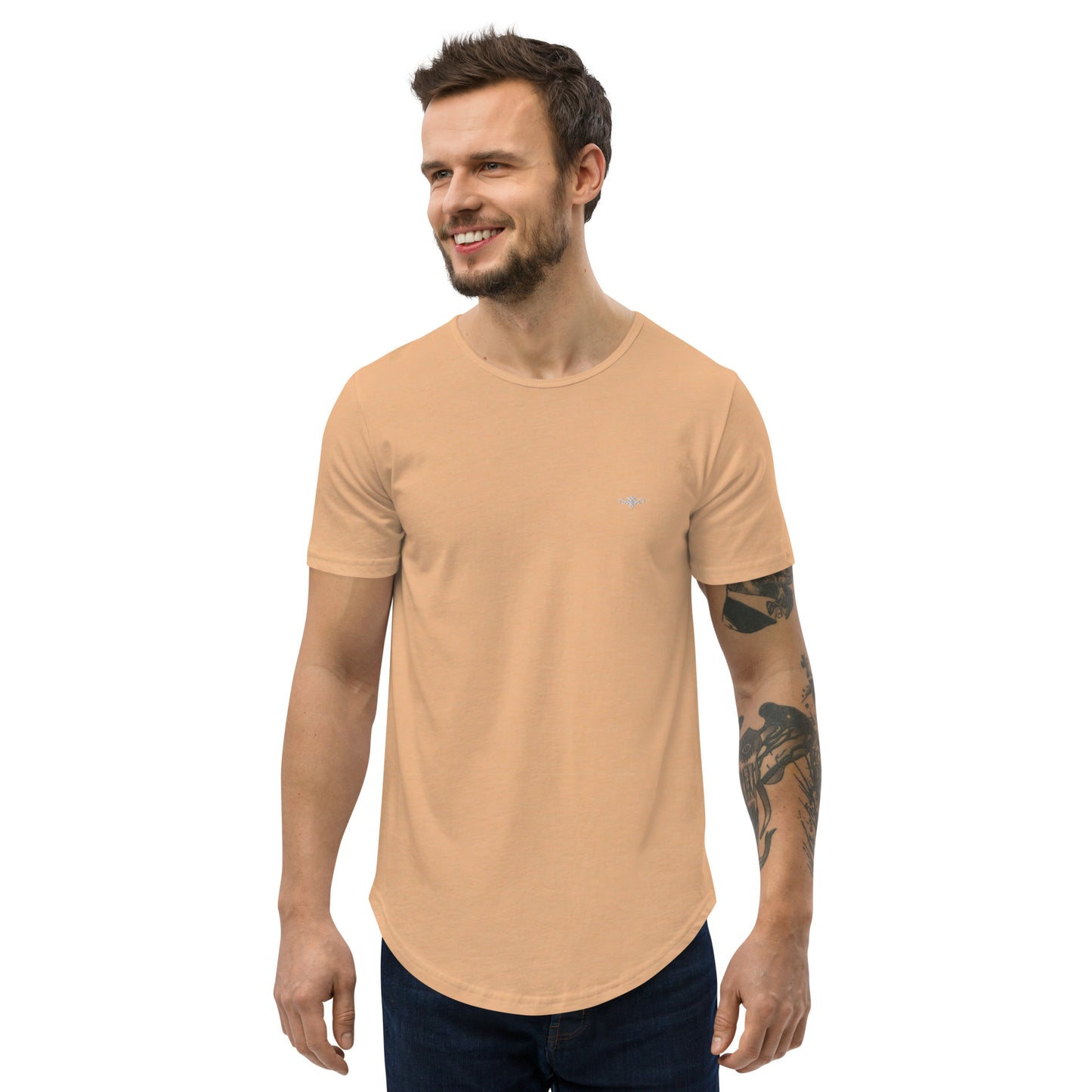 RENEGADE Attire Men's Sand Curved Hem T-Shirt