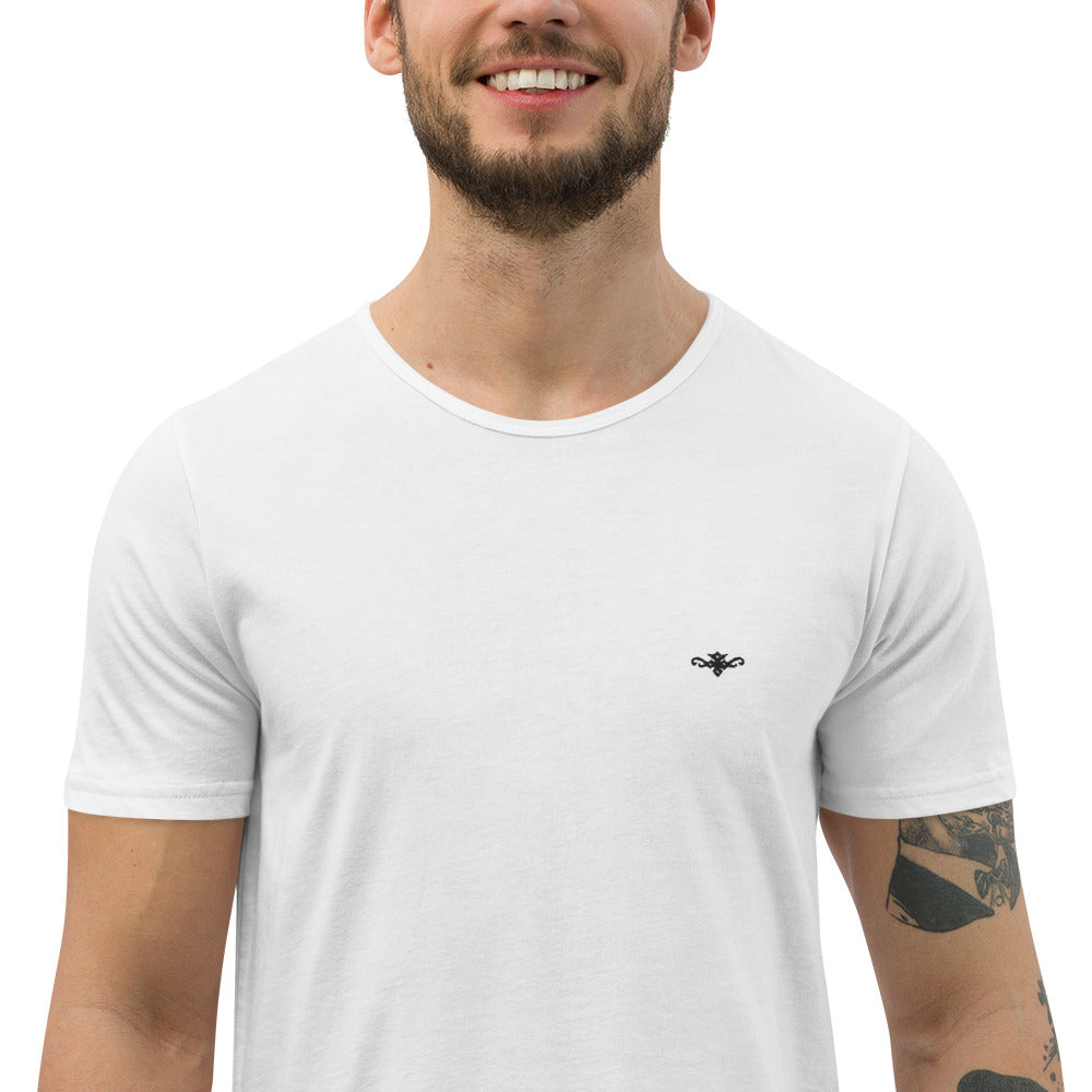 RENEGADE Attire Men's White Curved Hem T-Shirt