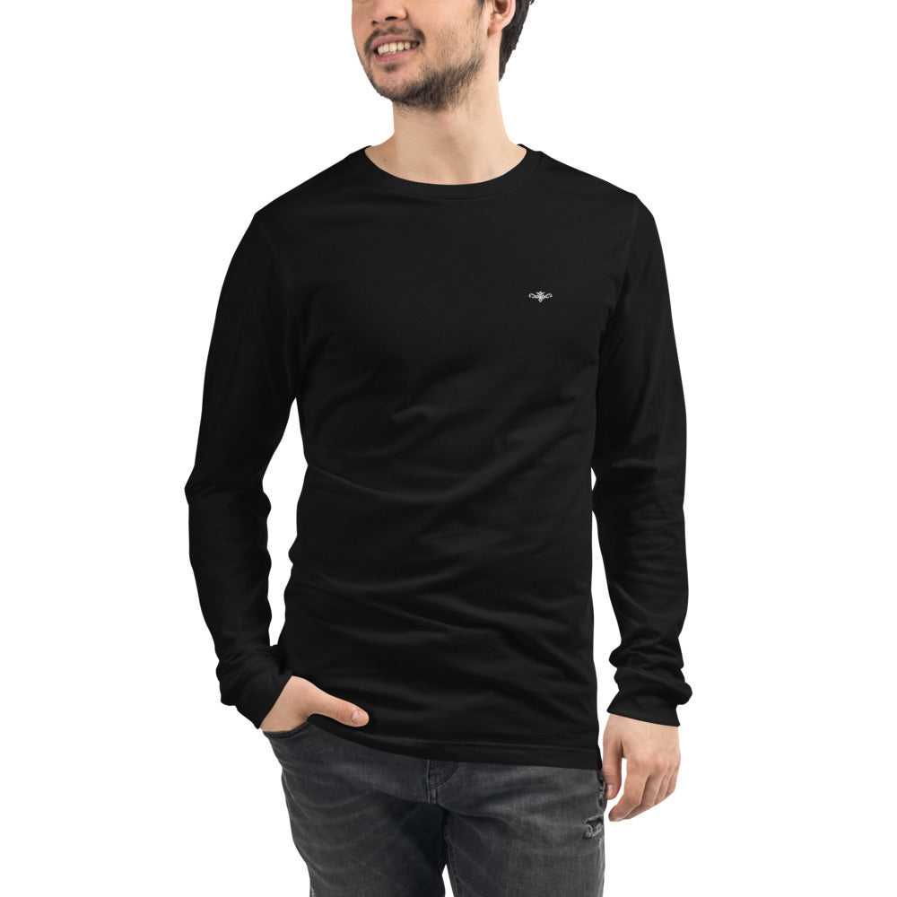 Renegade Attire | Men's Long Sleeve Embroidered T-Shirt BLACK