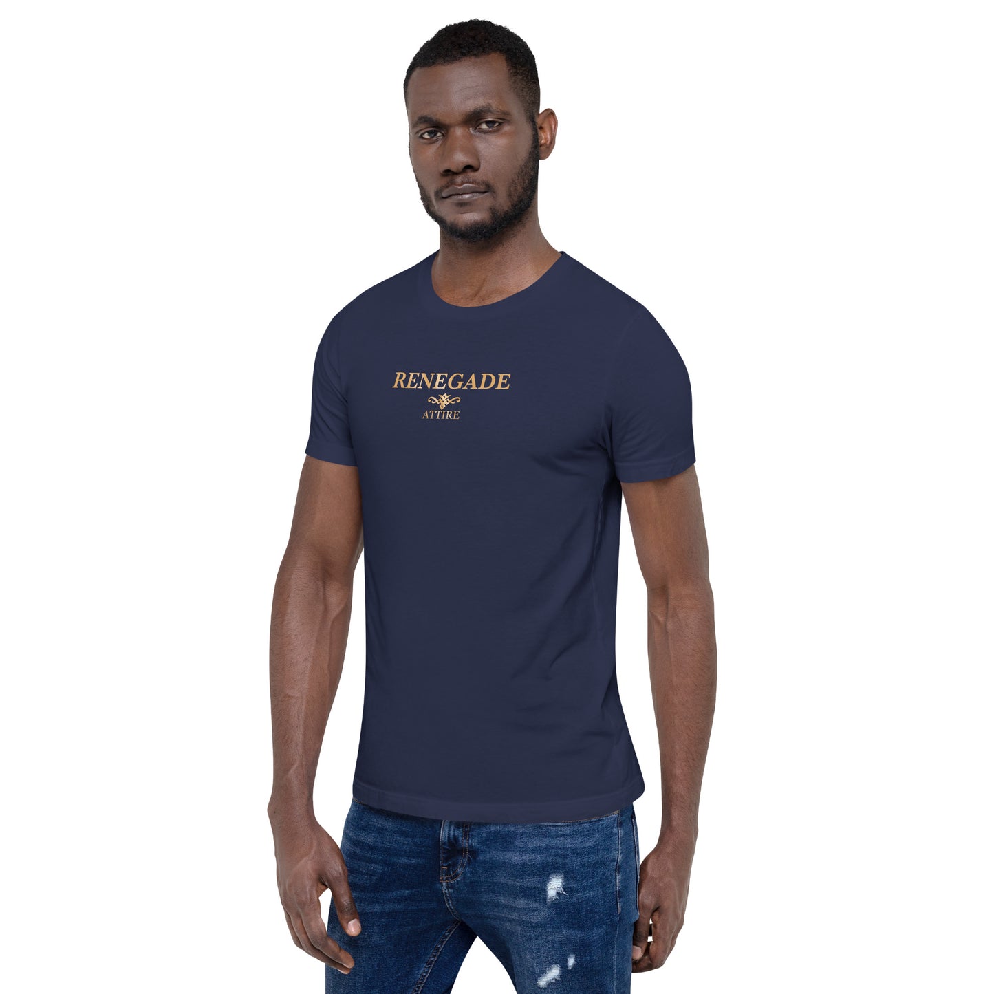 RENEGADE Attire Mens Iconic Navy, Gold, T-shirt