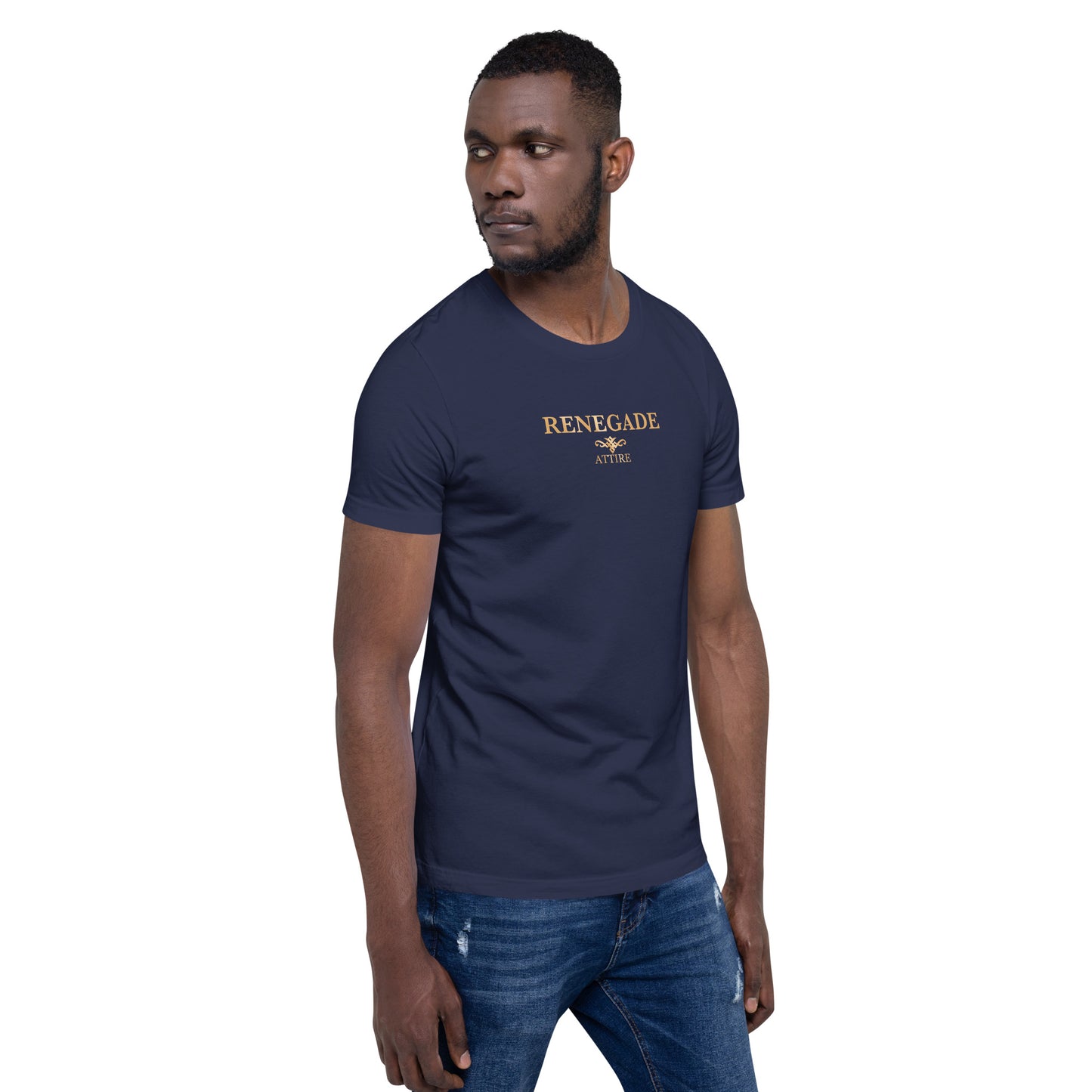 RENEGADE Attire Mens Iconic Navy, Gold, T-shirt