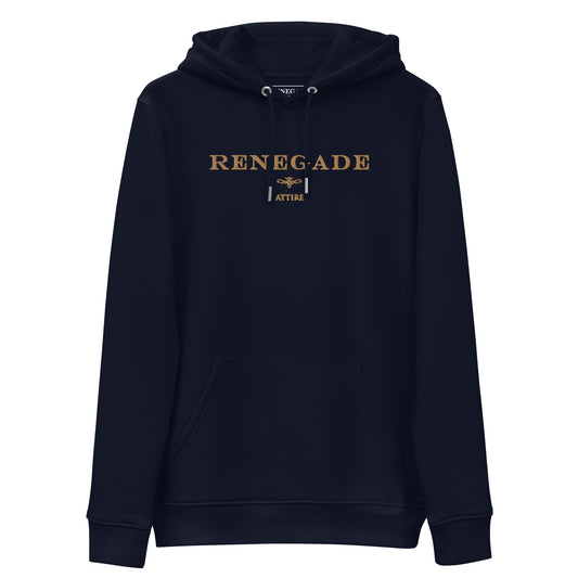 RENEGADE Essential Eco Hoodie, Navy Blue & Gold