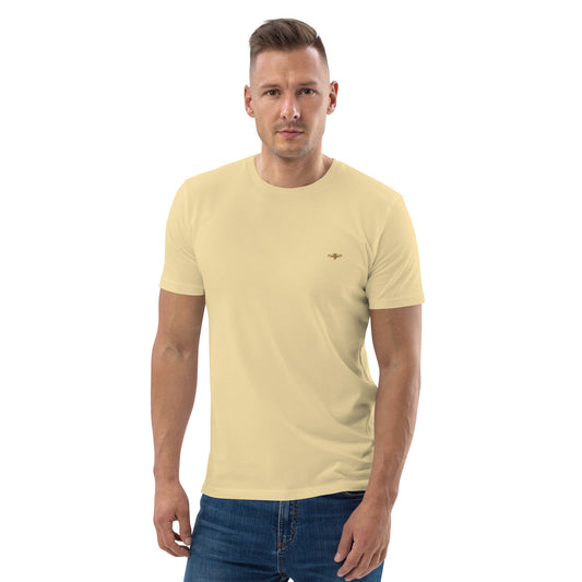 Organic Yellow & Gold embroidered cotton t-shirt