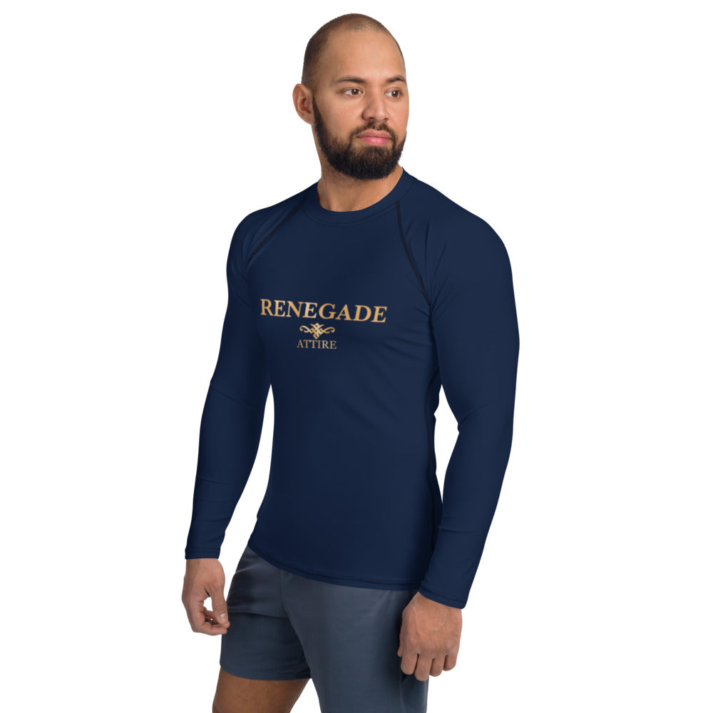 Renegade Attire | Men's Muscle Fit Long Sleeve Navy Performance Top