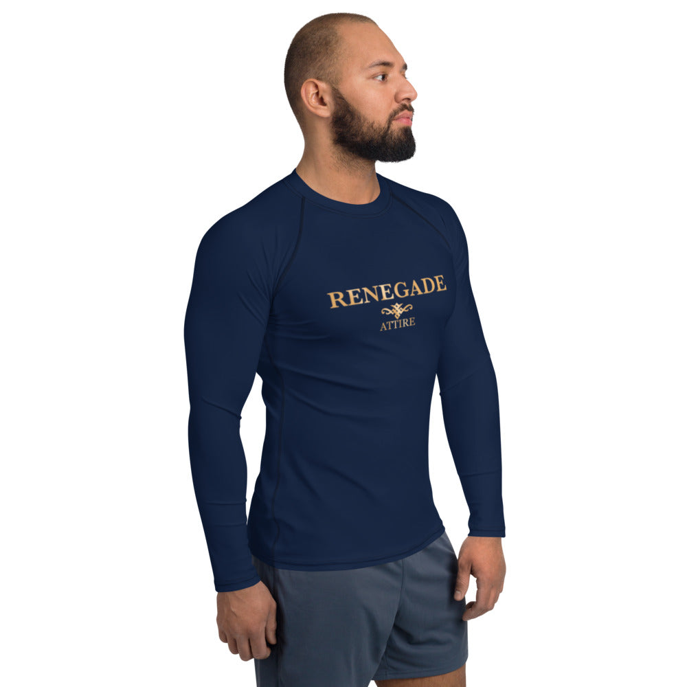 Renegade Attire | Men's Muscle Fit Long Sleeve Navy Performance Top