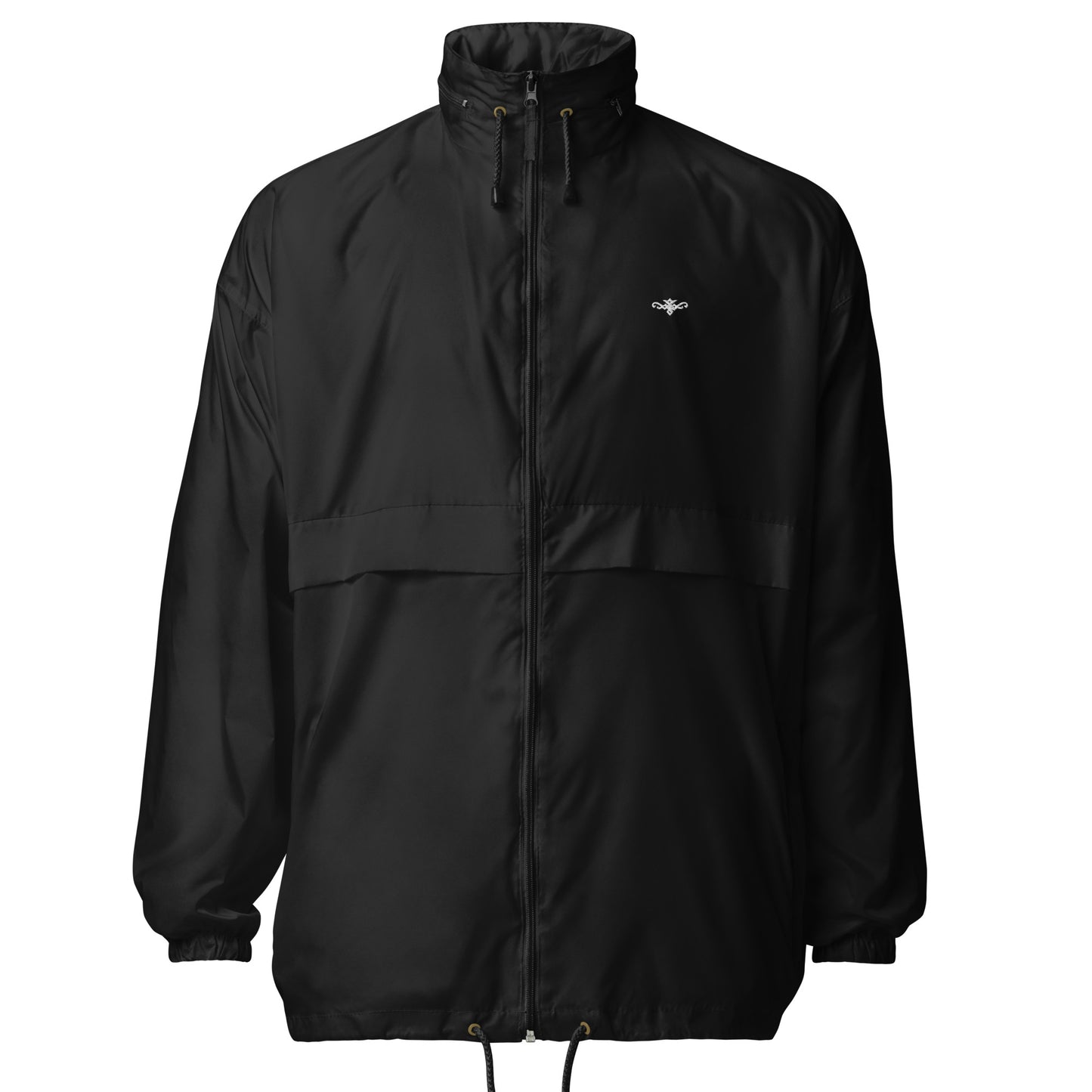 Mens Black Embroidered Weatherproof Jacket