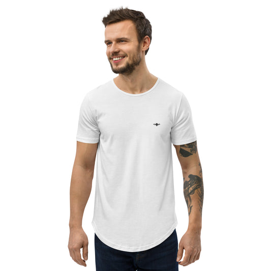 RENEGADE Attire Men's White Curved Hem T-Shirt