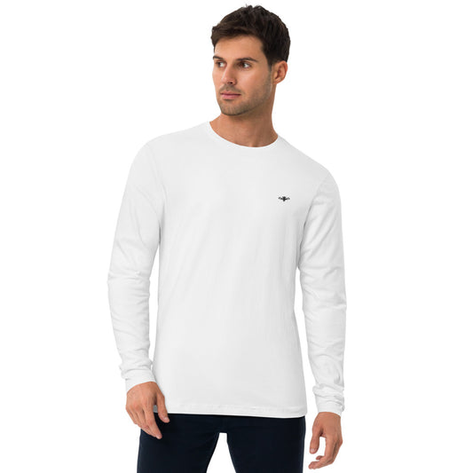 Renegade Attire | White Long Sleeve Fitted Crew