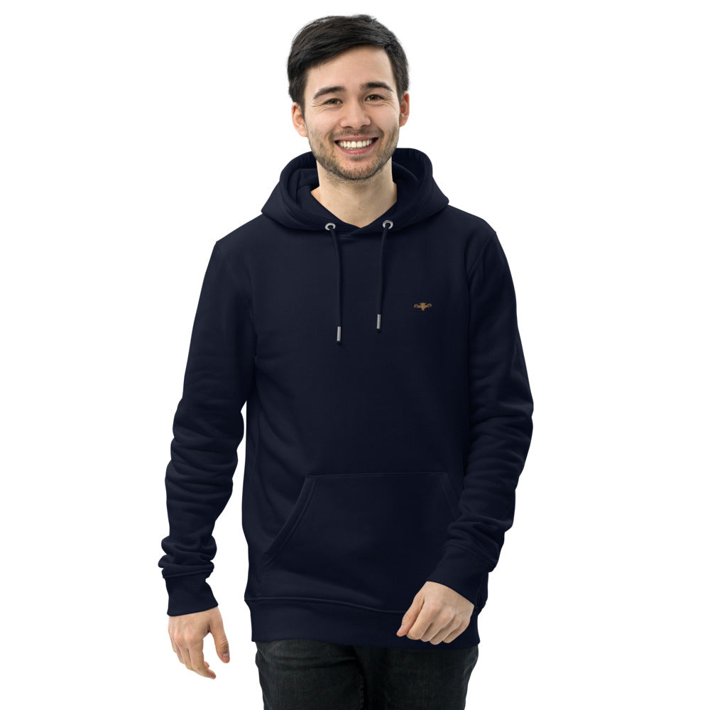 Renegade Attire | Men's Embroidered Eco Hoodie Navy Blue, Gold edition