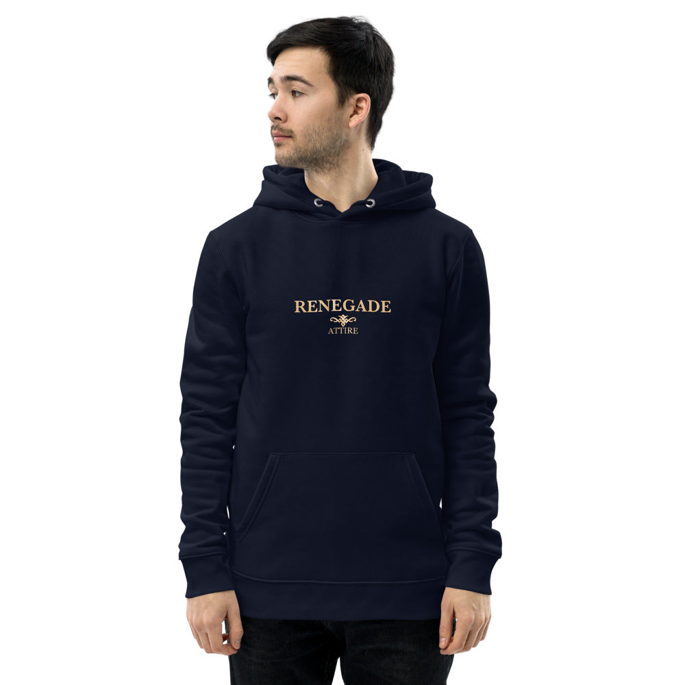 Renegade Attire | Mens Eco Hoodie Navy Blue, Gold Edition