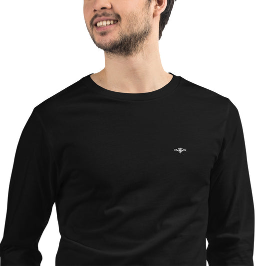 Renegade Attire | Men's Long Sleeve Embroidered T-Shirt BLACK