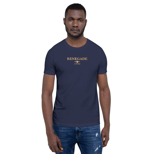 RENEGADE Attire Mens Iconic Navy, Gold, T-shirt